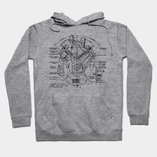 Vintage V8 Drawing Hoodie